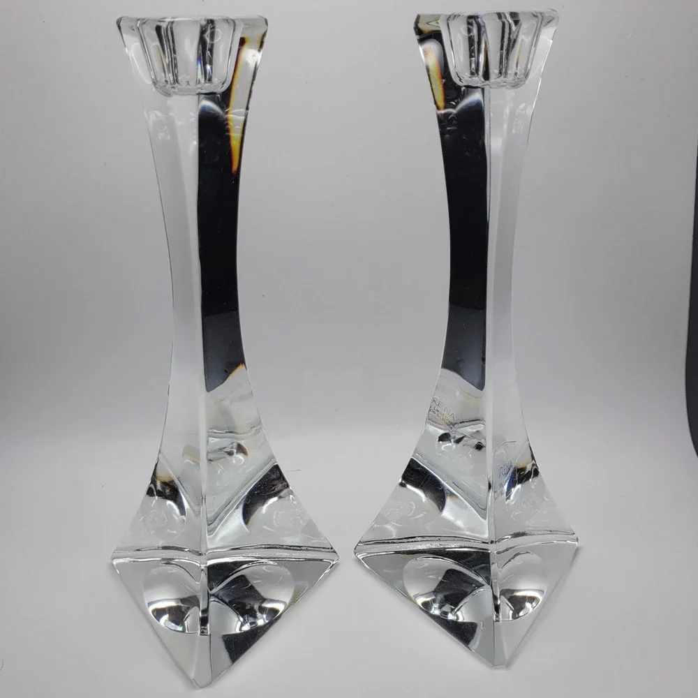 Irena 24% Lead Crystal Candlestick Holder‎ Set 7